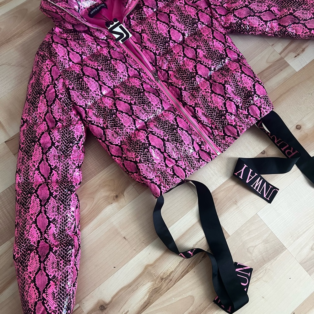 Pink Snake Print Kids Jacket